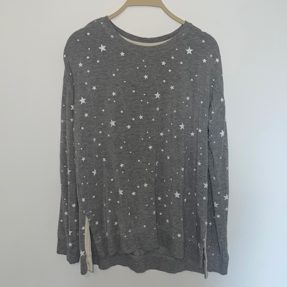 Soft Gray Stars Long Sleeve Altar’d State Blouse